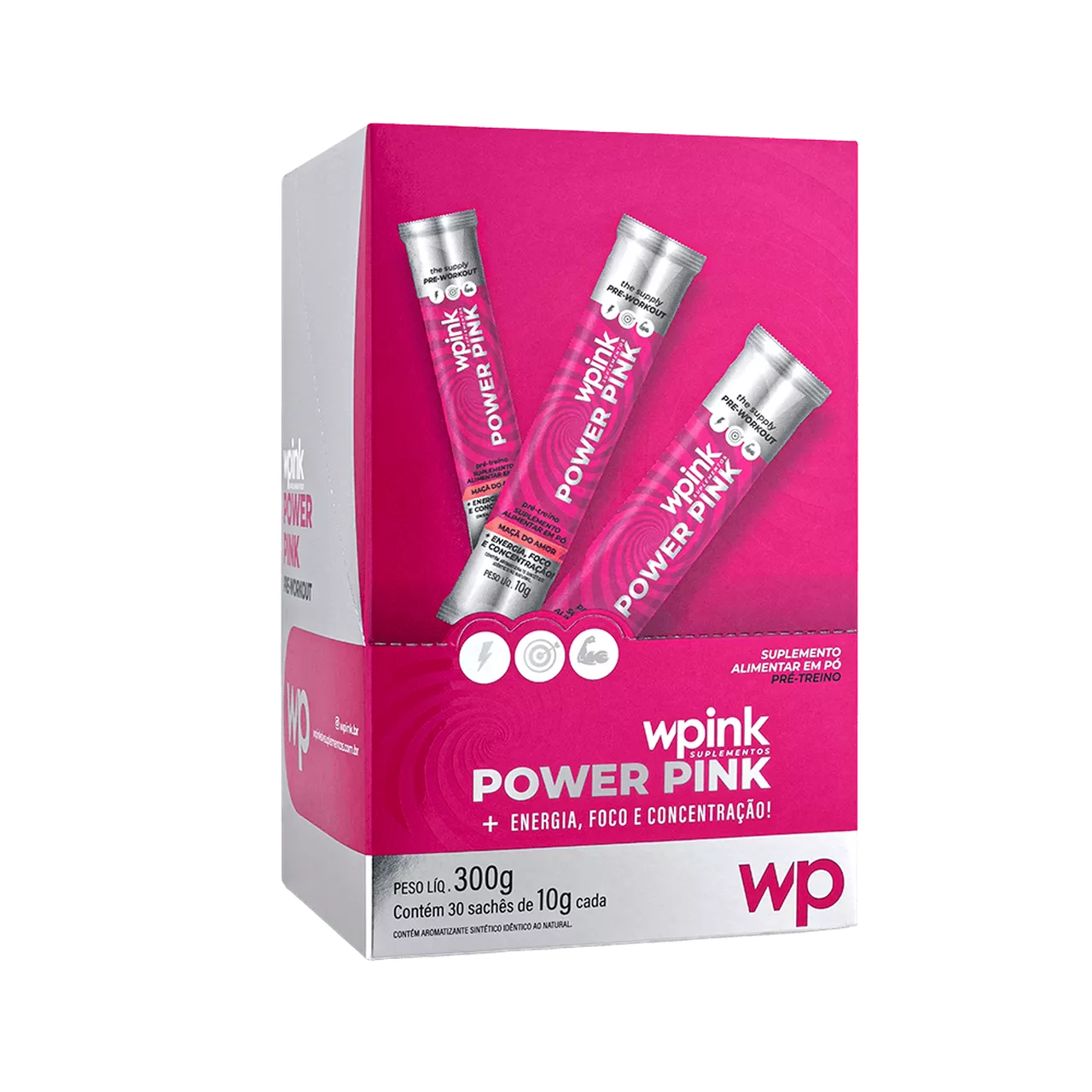 power pink de maçã do amor - pré-treino - 300g - wp