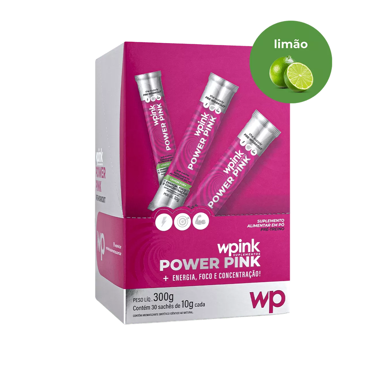 power pink de limão - pré-treino – 300g - wp