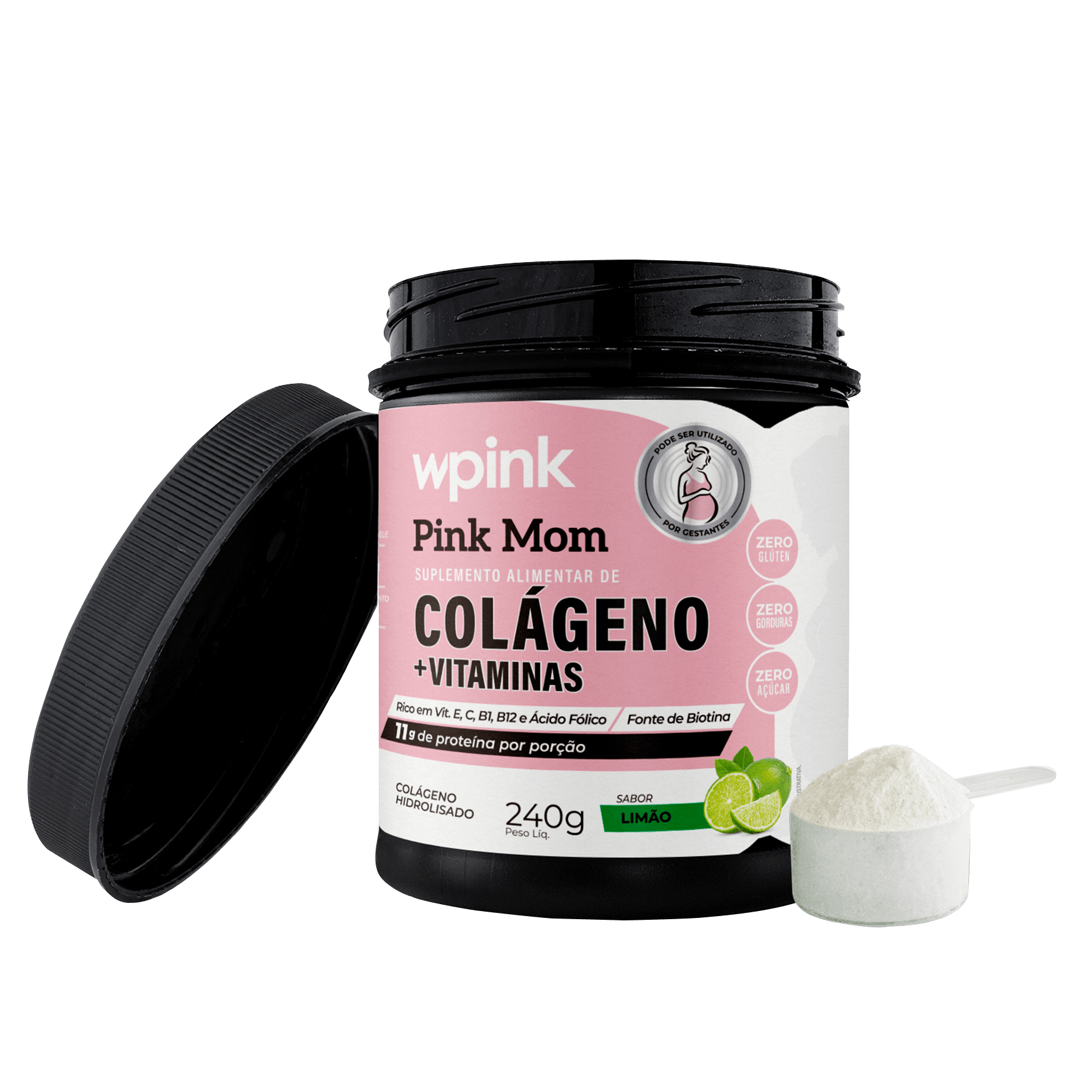 colágeno pink mom de limão - 240g – wp